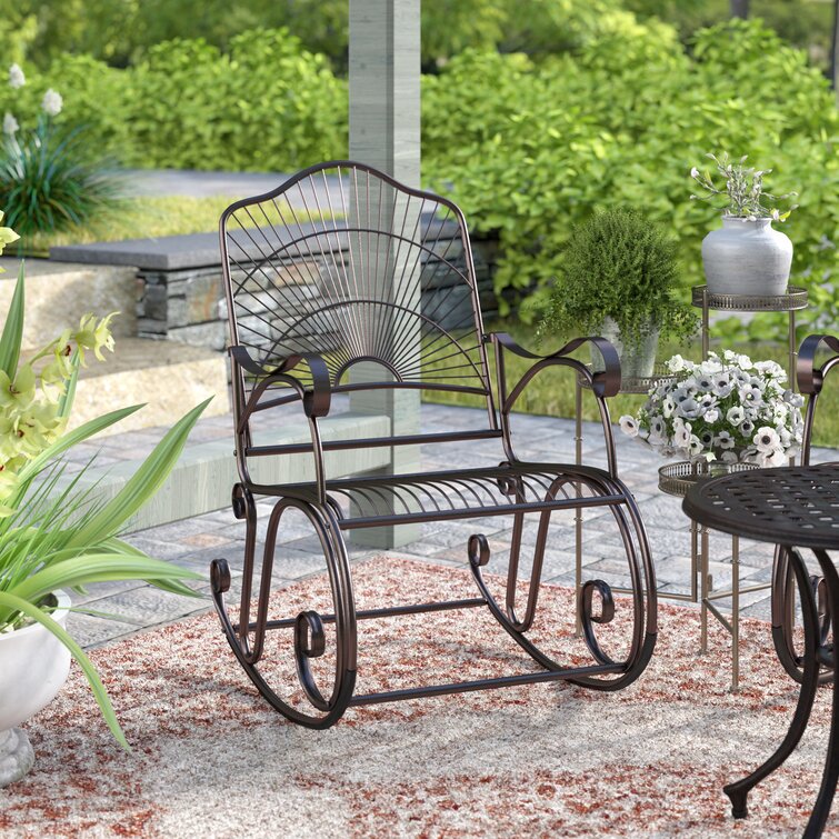 Iron patio rocking chairs hot sale